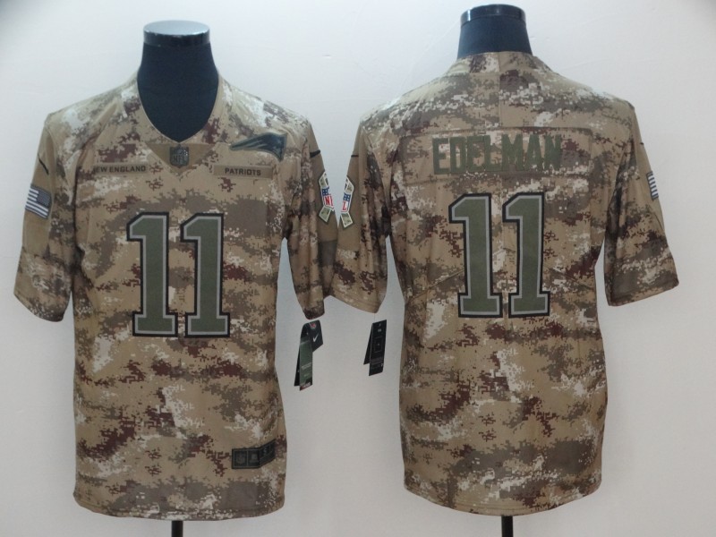 Men's New England Patriots Julian Edelman #11 Camouflage Jersey